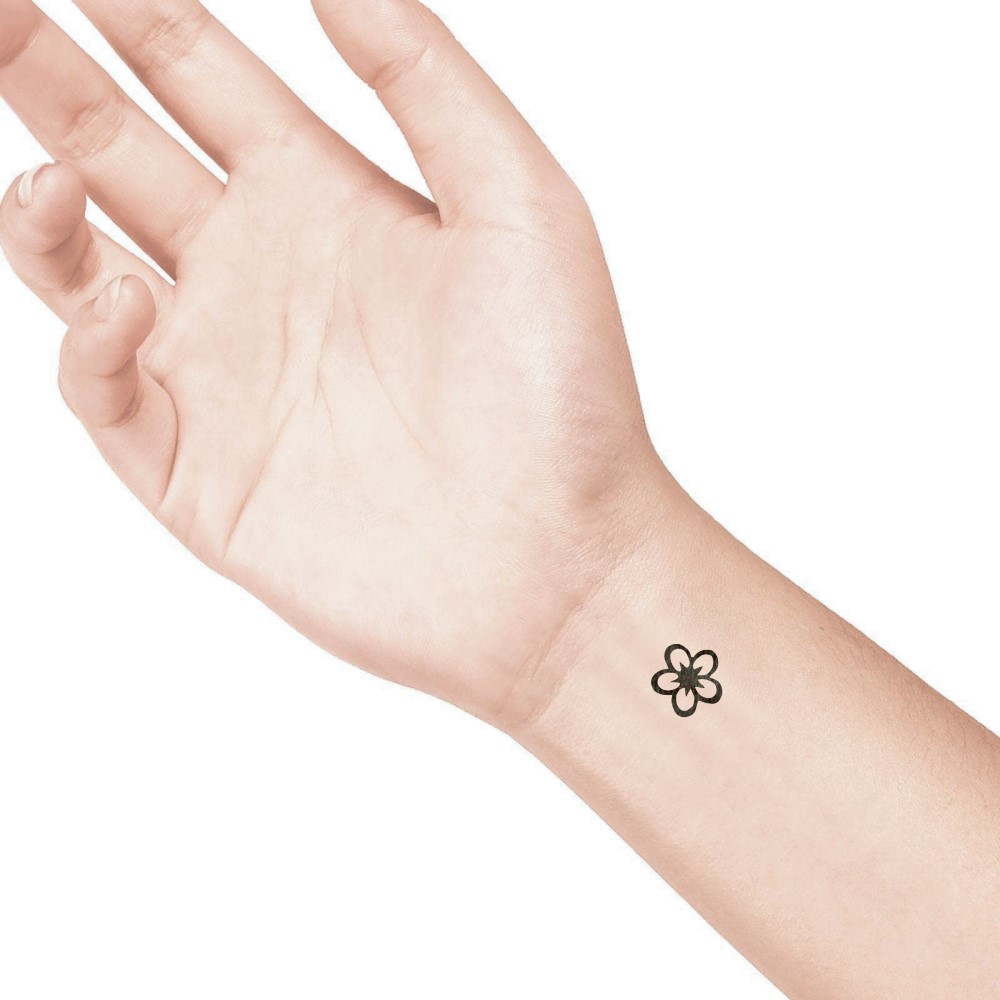 temporary tattoo preview image Little Flower, For woman and childeren, skin safe tattoo, Ephemeral Tattoo Stamp for Body and Arm, Water Resistant