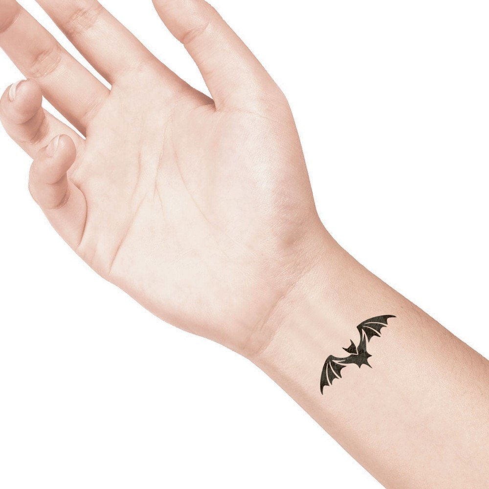 temporary tattoo preview image Bat, For woman and childeren, skin safe tattoo, Ephemeral Tattoo Stamp for Body and Arm, Water Resistant