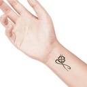 temporary tattoo preview image Invinity Clover, For woman and childeren, skin safe tattoo, Ephemeral Tattoo Stamp for Body and Arm, Water Resistant