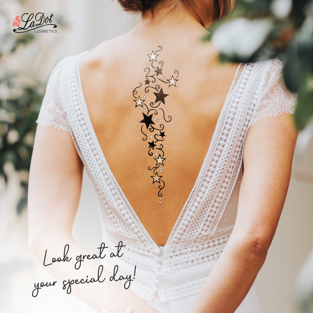Impression Ladot temporary tattoos music star, For woman and childeren, skin safe tattoo, Ephemeral Tattoo Stamp for Body and Arm, Water Resistant